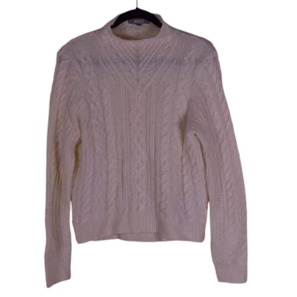 Marled Reunited Women's Cream Cable Knit Fisherman Chunky Sweater Winter - S